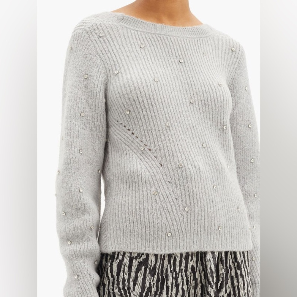 Self-Portrait Wool plunging back diamond Sweater Size Small NEW